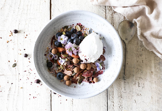 Blackcurrant and Coconut Buckwheat Granola (Raw activated)